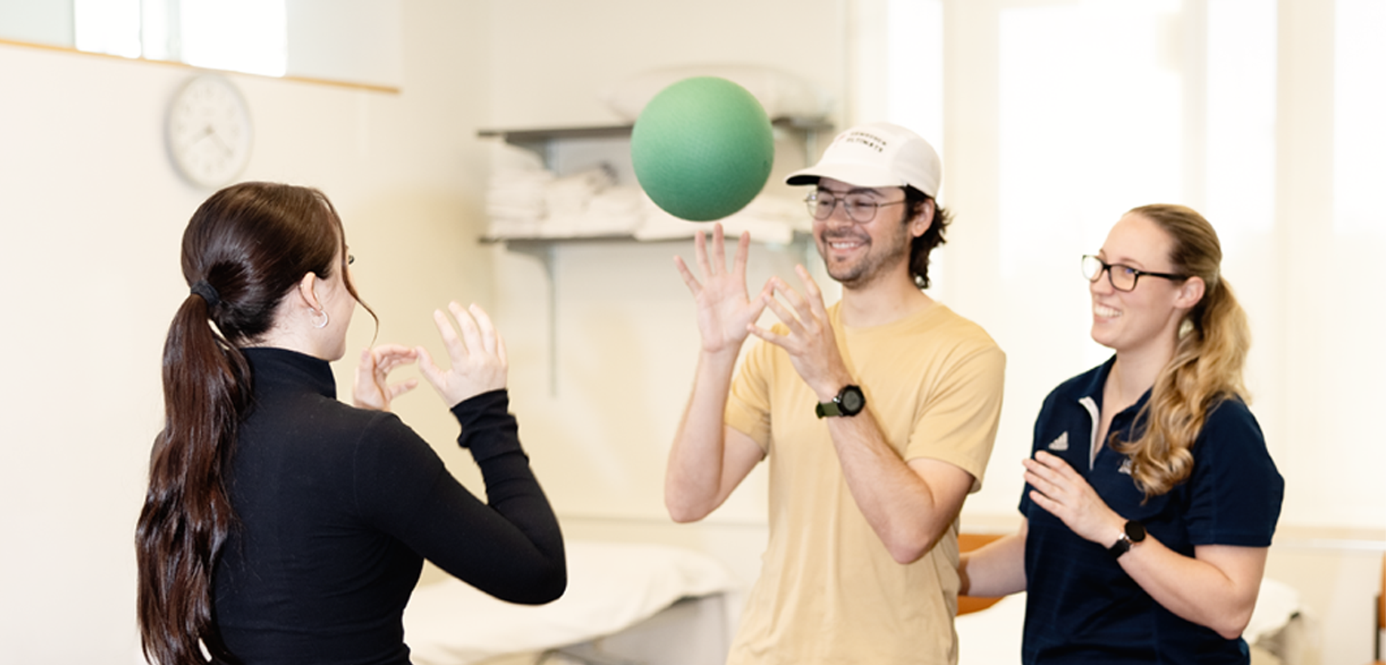 Physical Therapy Banner showing balance test in PT Department