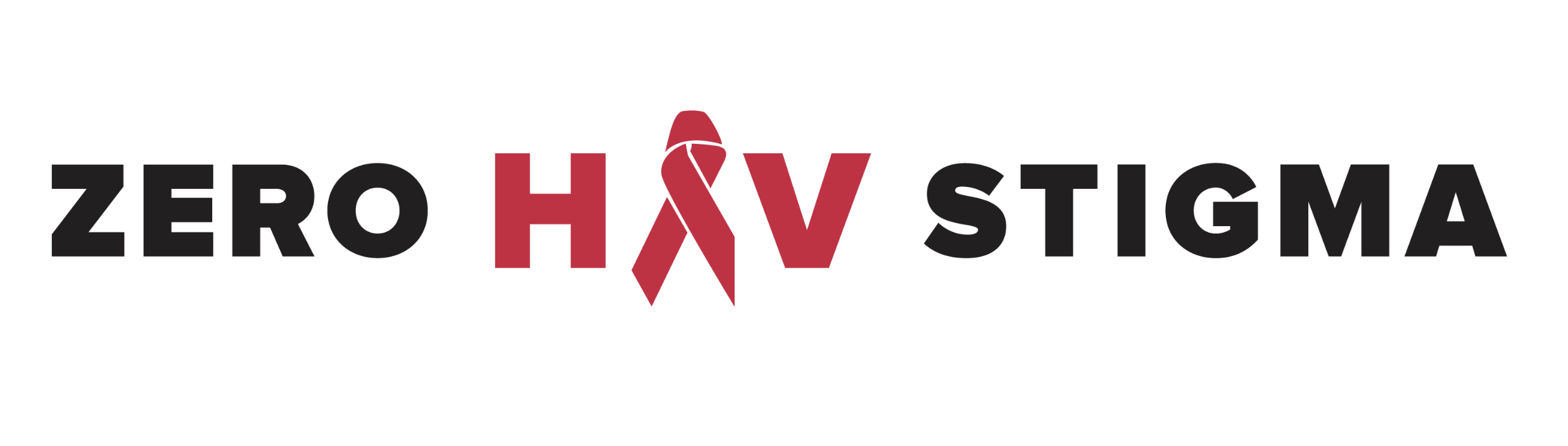 graphic with white background and black and red text that says "Zero HIV Stigma"