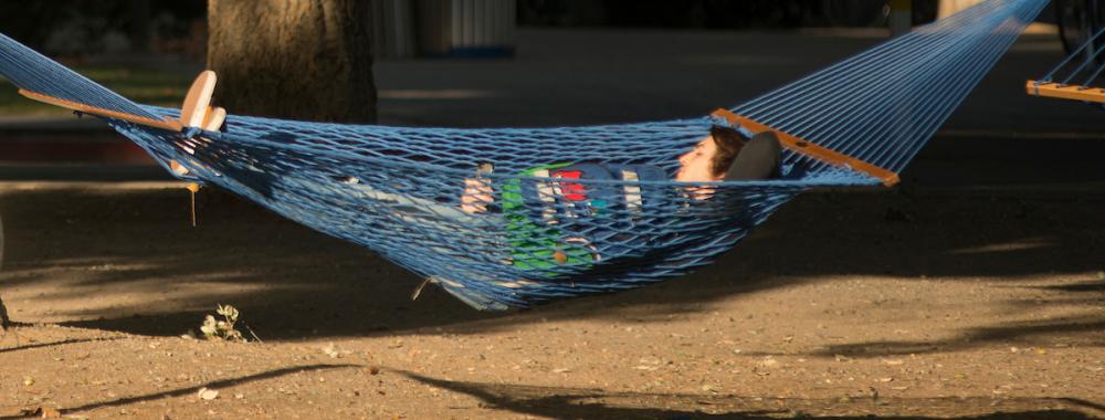 Napping in a hammock